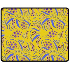 Folk Flowers Art Pattern Floral Abstract Surface Design  Seamless Pattern Fleece Blanket (medium)  by Eskimos