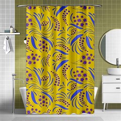 Folk Flowers Art Pattern Floral Abstract Surface Design  Seamless Pattern Shower Curtain 48  X 72  (small)  by Eskimos