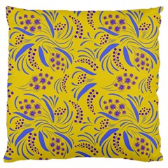 Folk Flowers Art Pattern Floral Abstract Surface Design  Seamless Pattern Large Cushion Case (one Side) by Eskimos