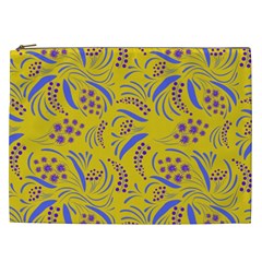 Folk Flowers Art Pattern Floral Abstract Surface Design  Seamless Pattern Cosmetic Bag (xxl) by Eskimos