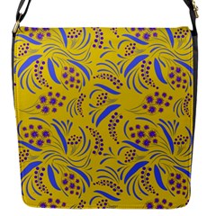 Folk Flowers Art Pattern Floral Abstract Surface Design  Seamless Pattern Flap Closure Messenger Bag (s)