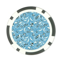 Folk flowers art pattern Floral abstract surface design  Seamless pattern Poker Chip Card Guard (10 pack)