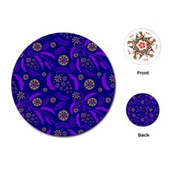 Folk Flowers Art Pattern Floral Abstract Surface Design  Seamless Pattern Playing Cards Single Design (round) by Eskimos