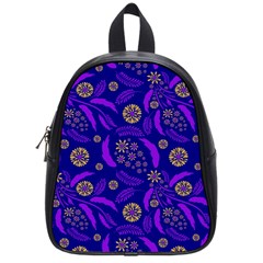 Folk Flowers Art Pattern Floral Abstract Surface Design  Seamless Pattern School Bag (small) by Eskimos