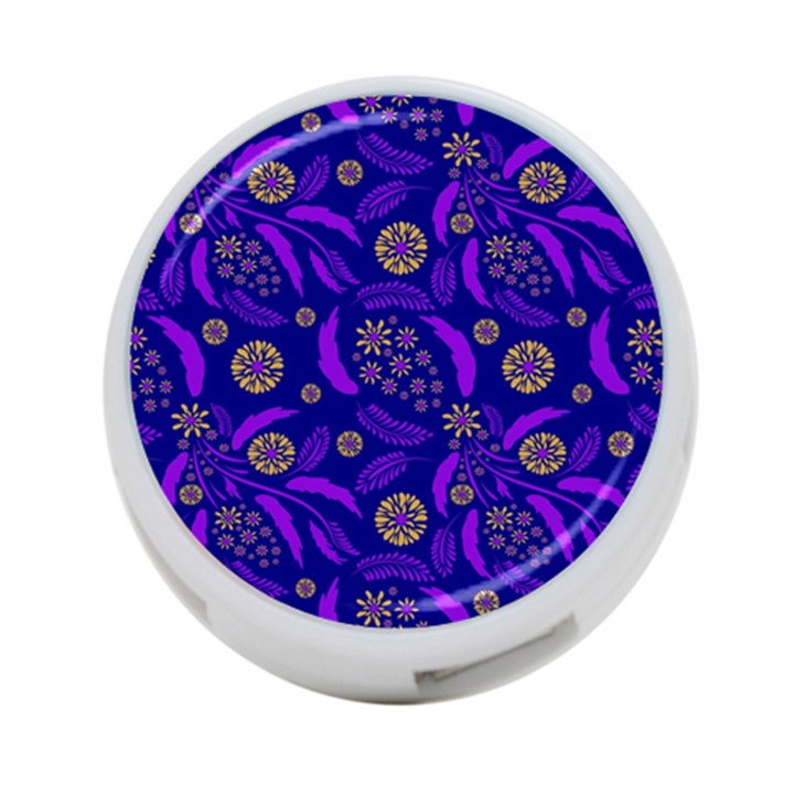 Folk flowers art pattern Floral abstract surface design  Seamless pattern 4-Port USB Hub (One Side)