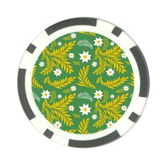 Folk Flowers Art Pattern Floral Abstract Surface Design  Seamless Pattern Poker Chip Card Guard (10 Pack) by Eskimos