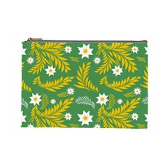 Folk Flowers Art Pattern Floral Abstract Surface Design  Seamless Pattern Cosmetic Bag (large) by Eskimos