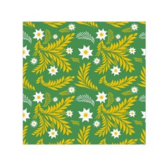 Folk Flowers Art Pattern Floral Abstract Surface Design  Seamless Pattern Small Satin Scarf (square) by Eskimos