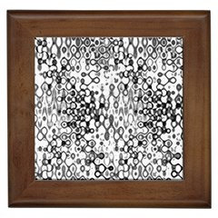 White And Black Modern Abstract Design Framed Tile by dflcprintsclothing