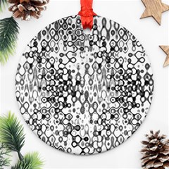 White And Black Modern Abstract Design Ornament (round) by dflcprintsclothing