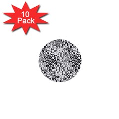 White And Black Modern Abstract Design 1  Mini Buttons (10 Pack)  by dflcprintsclothing