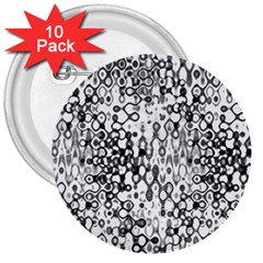 White And Black Modern Abstract Design 3  Buttons (10 Pack)  by dflcprintsclothing