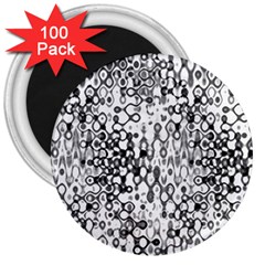 White And Black Modern Abstract Design 3  Magnets (100 Pack) by dflcprintsclothing