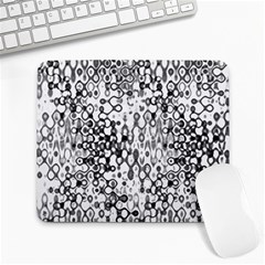 White And Black Modern Abstract Design Large Mousepads by dflcprintsclothing