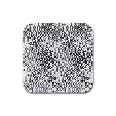 White And Black Modern Abstract Design Rubber Square Coaster (4 Pack)  by dflcprintsclothing