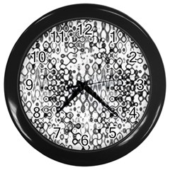 White And Black Modern Abstract Design Wall Clock (black) by dflcprintsclothing