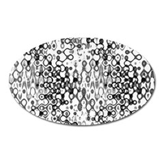 White And Black Modern Abstract Design Oval Magnet by dflcprintsclothing