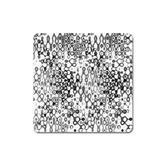 White And Black Modern Abstract Design Square Magnet