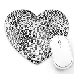 White And Black Modern Abstract Design Heart Mousepads