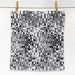 White And Black Modern Abstract Design Face Towel by dflcprintsclothing