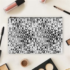 White And Black Modern Abstract Design Cosmetic Bag (large)