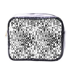 White And Black Modern Abstract Design Mini Toiletries Bag (one Side) by dflcprintsclothing