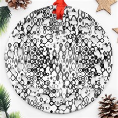 White And Black Modern Abstract Design Ornament (round Filigree) by dflcprintsclothing