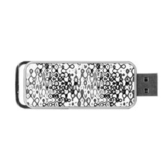 White And Black Modern Abstract Design Portable Usb Flash (two Sides)