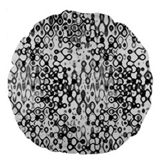 White And Black Modern Abstract Design Large 18  Premium Round Cushions by dflcprintsclothing