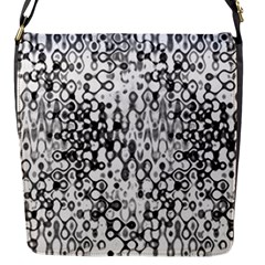 White And Black Modern Abstract Design Flap Closure Messenger Bag (s)