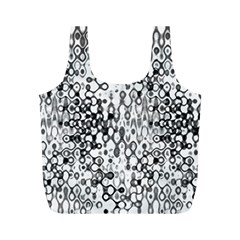 White And Black Modern Abstract Design Full Print Recycle Bag (m)