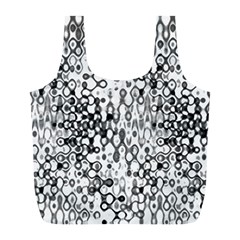 White And Black Modern Abstract Design Full Print Recycle Bag (l)