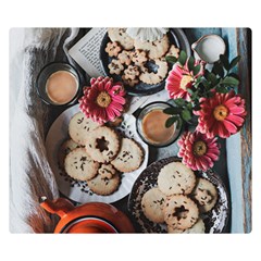 Cookies & Tea Tray  Double Sided Flano Blanket (small)  by Incredible