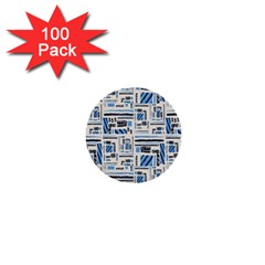 Ethnic Geometric Abstract Textured Art 1  Mini Buttons (100 Pack)  by dflcprintsclothing