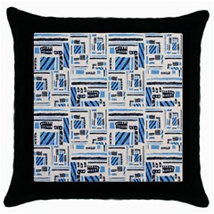 Ethnic Geometric Abstract Textured Art Throw Pillow Case (black) by dflcprintsclothing