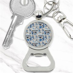 Ethnic Geometric Abstract Textured Art Bottle Opener Key Chain by dflcprintsclothing