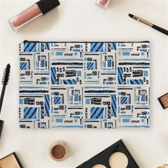 Ethnic Geometric Abstract Textured Art Cosmetic Bag (large) by dflcprintsclothing