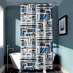 Ethnic Geometric Abstract Textured Art Shower Curtain 36  X 72  (stall)  by dflcprintsclothing