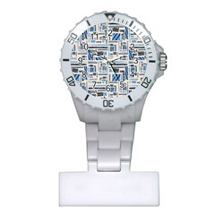 Ethnic Geometric Abstract Textured Art Plastic Nurses Watch by dflcprintsclothing