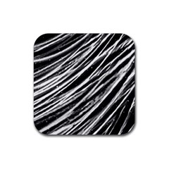 Galaxy Motion Black And White Print Rubber Coaster (square)  by dflcprintsclothing