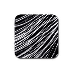 Galaxy Motion Black And White Print Rubber Square Coaster (4 Pack) 