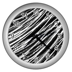 Galaxy Motion Black And White Print Wall Clock (silver) by dflcprintsclothing