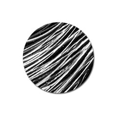 Galaxy Motion Black And White Print Magnet 3  (round) by dflcprintsclothing