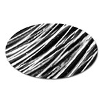 Galaxy Motion Black And White Print Oval Magnet Front