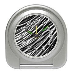 Galaxy Motion Black And White Print Travel Alarm Clock by dflcprintsclothing