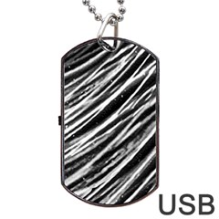 Galaxy Motion Black And White Print Dog Tag Usb Flash (one Side)