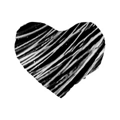 Galaxy Motion Black And White Print Standard 16  Premium Heart Shape Cushions