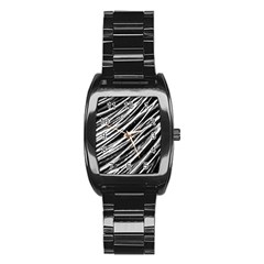 Galaxy Motion Black And White Print Stainless Steel Barrel Watch by dflcprintsclothing