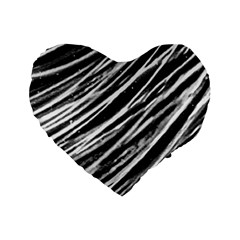 Galaxy Motion Black And White Print Standard 16  Premium Flano Heart Shape Cushions by dflcprintsclothing