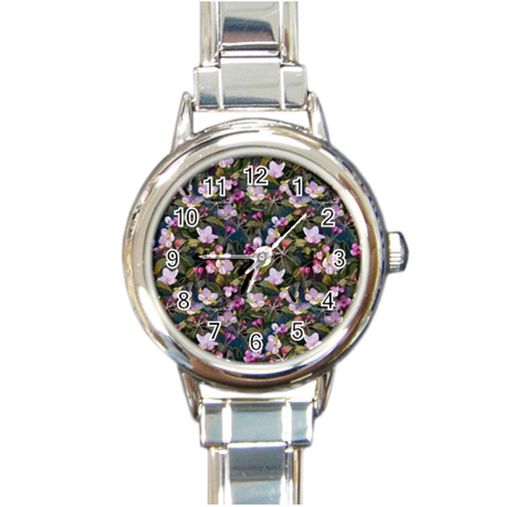 Apple Blossom  Round Italian Charm Watch